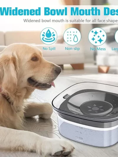 Pet Supplies Cat Water Bowl Dog Drinking Bowl Pet Floating Cat Bowl Splash-proof  Transparent Large Capacity 2L Water Dispenser