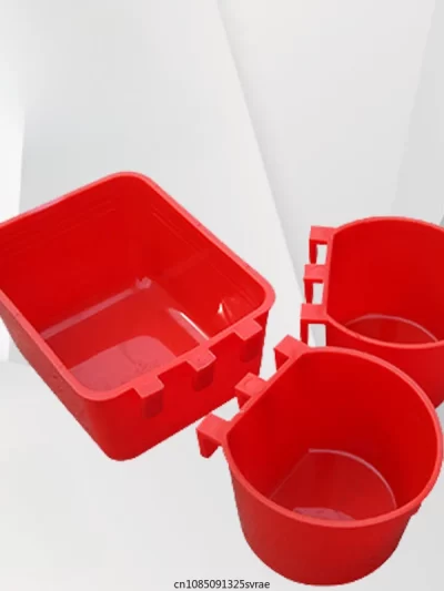 Bird Cage Feeder Cups Plastic Feeding Dish Feed Bowls with Hooks for Parrot Water Drinker for Pigeon Quail Duck Dringking Bowls