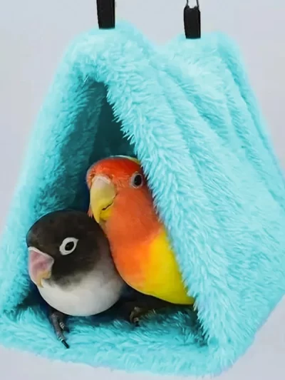 Winter Pet Bird Parrot Cages Warm Plush Hammock Hut Tent Bed Hanging Cave for Sleeping and Hatching Bird Accessories
