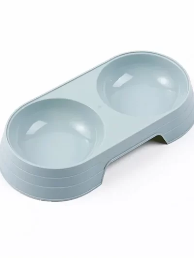 Dogs and Cats Feeding Double Bowl Macarons Plastic Feeding Bowl Double Bowl Pet B owl Drinking Water Feeding