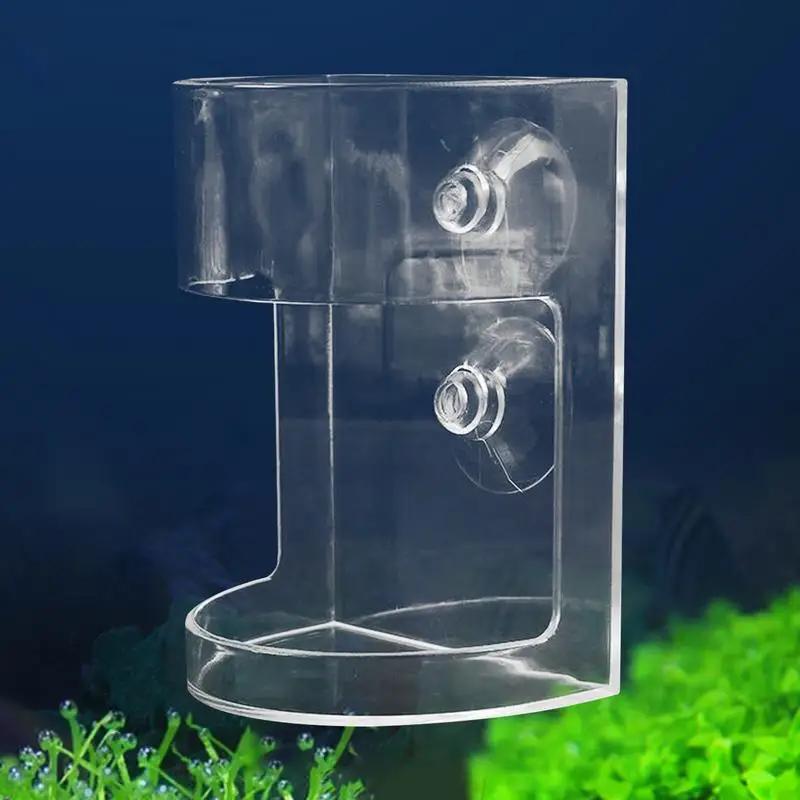 Transparent Aquarium Feeder Dish Fixed-Point Plastic Floating/Sinking Fish Food Tray with Suction Cup Design Feeding Supplies - Image 2