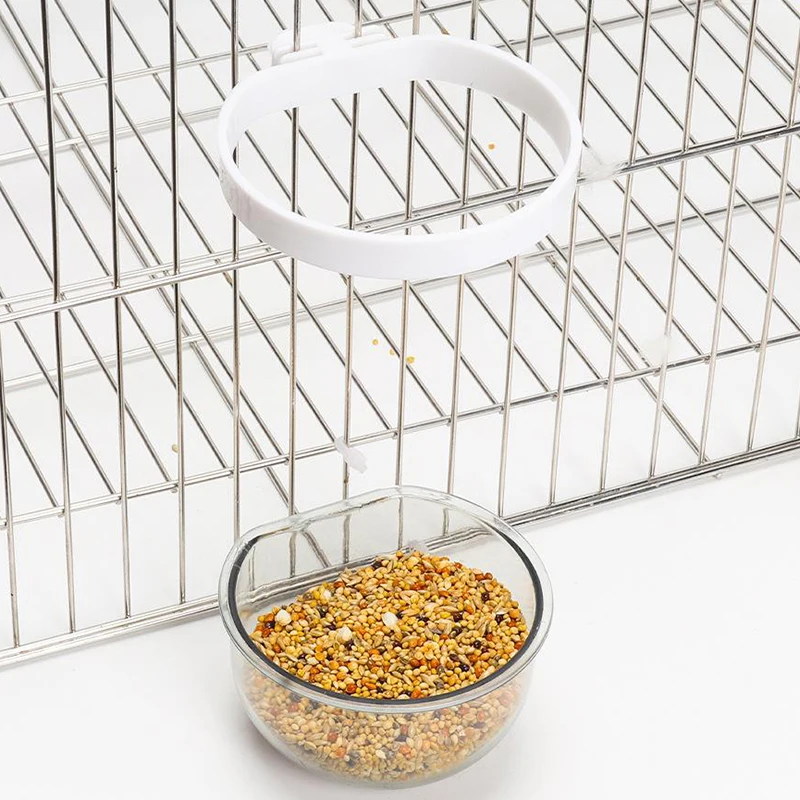 Bird Feeding Bowl Detachable Transparent Plastics Bowl Food Cup For Cage Convenient Hanging Parrots Water Feeder Pet Supplies - Image 4