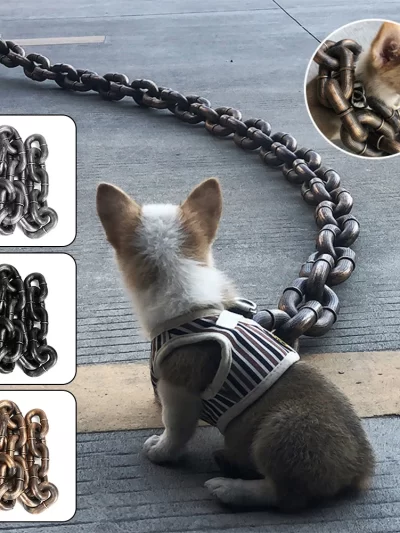 1.5m Funny Plastic Simulation Chain Dog Pet Leash Pet Tractions Rope Halloween Props