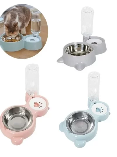 Pet Water Dispenser for Cats and Dogs  Automatic Water Storage Pet Food Bowl Food Container with Waterer Pet Supplies