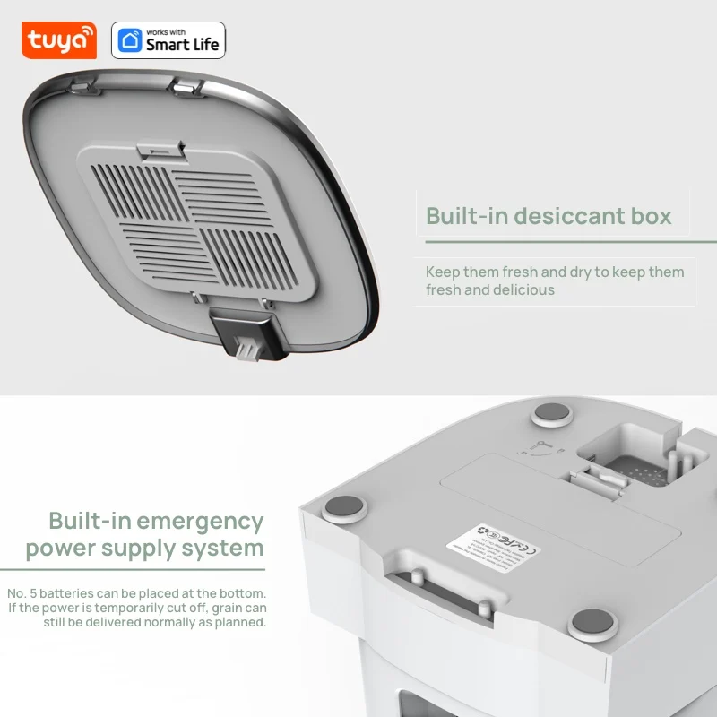 4L Automatic Pet Feeder for1/2Cats,WiFi Smart Feed Automatic Pet Feeder for Cats& Dogs,Timed Pet Food Dispenser with APP Control - Image 6