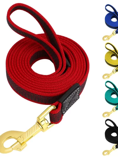 2m Long Dog Leash Pet Lead Non-Slip Rubber Nylon Training Walking Rope Dog Leashes For Small Medium Large Dogs