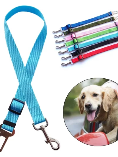 2021 New Vehicle Car Pet Dog Seat Belt Puppy Car Seatbelt Harness Lead Clip Pet Dog Supplies Safety Lever Auto Traction Products