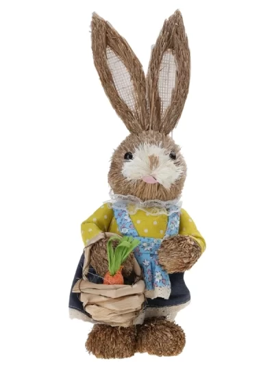 367A Cute Straw Rabbit Bunny Easter Decorations Holiday Home Garden Wedding Ornament Photo Props Crafts