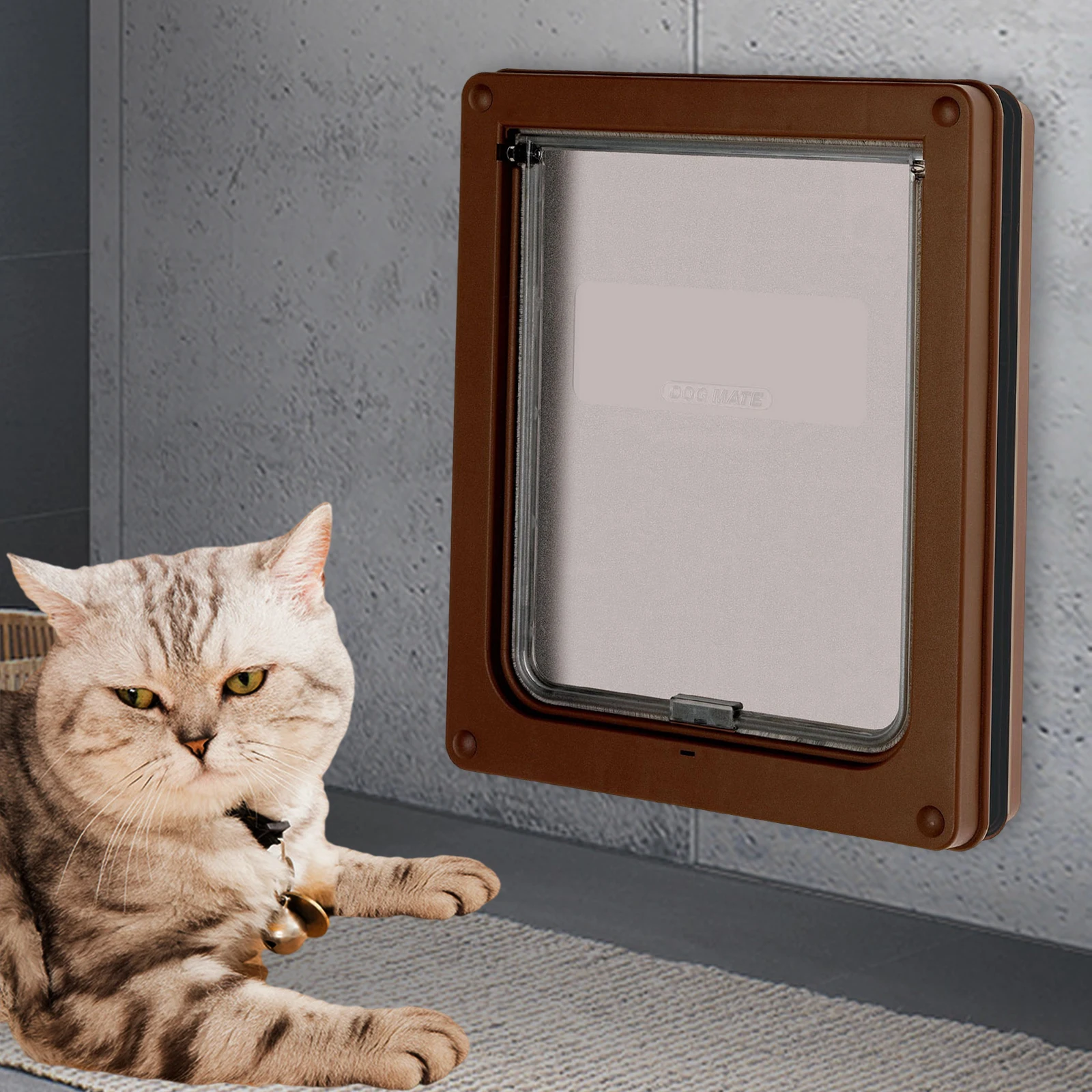 Dog Cat Flap Door Security Flap Door For Dog Cat Kitten Cat Puppy Safety Gate PVC Plastic Small Pet Supplies - Image 4