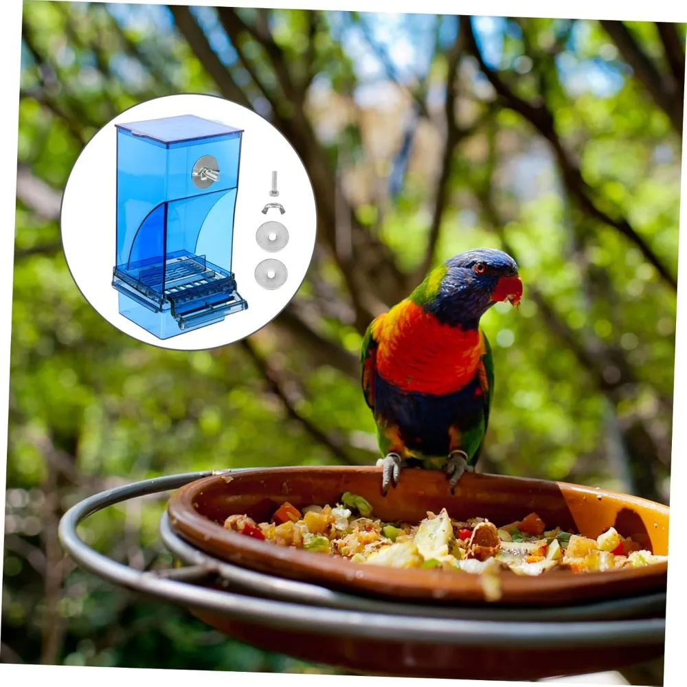 Bird feeder parrot feeder parrot automatic feeder spill-proof and splash-proof automatic feeder Bird food box - Image 2