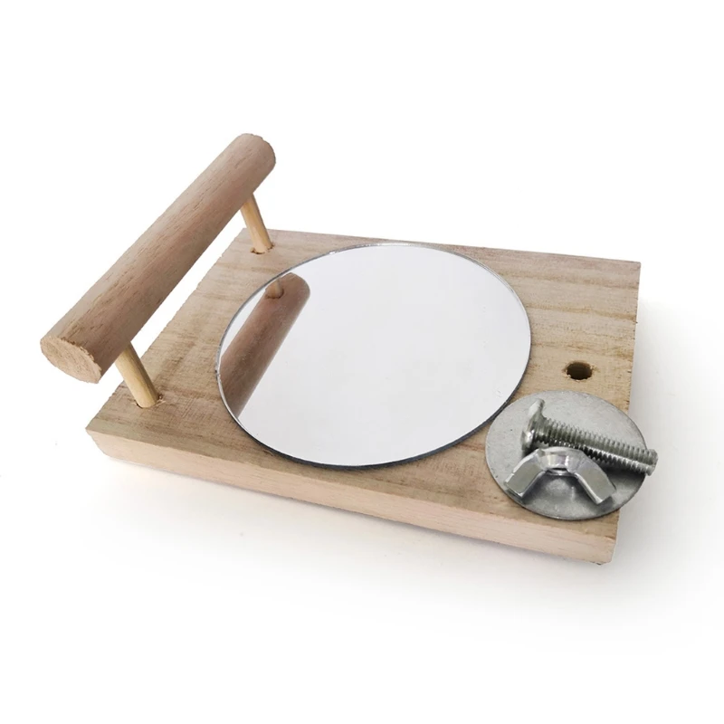 Bird Mirror with Perch Parrot Birdcage Stands for African Greys Cockatiels - Image 2