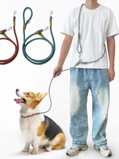 S/M/L Reflective Nylon Leashes Pet Dogs Chain Traction Rope Leads for Running Free Hands Rope Chain for Small Large Dogs Walking