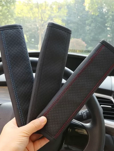 PU Leather Safety Belt Shoulder Cover Seat belt accessories Breathable Protection Seat Belt Padding Pad Auto Interior accessorie