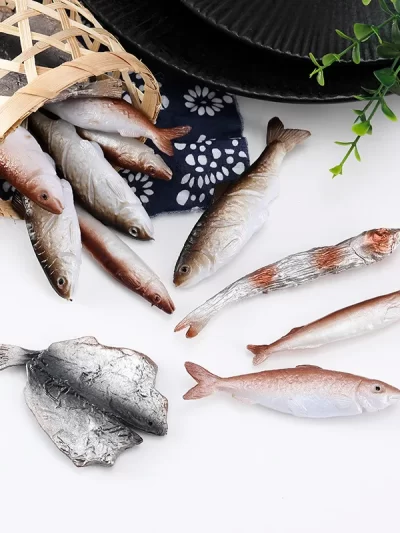 Simulation Dried Fish Artificial Seafood Model Fake Food Kitchen Photography Props Window Display Ornament Toy