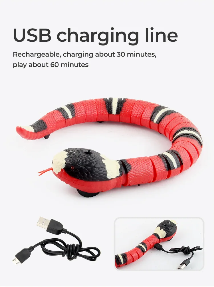 Smart Sensing Cat Toys Interactive Automatic Eletronic Snake Cat Teaser Indoor Play Kitten Toy USB Rechargeable for Cats Pet Dog - Image 11
