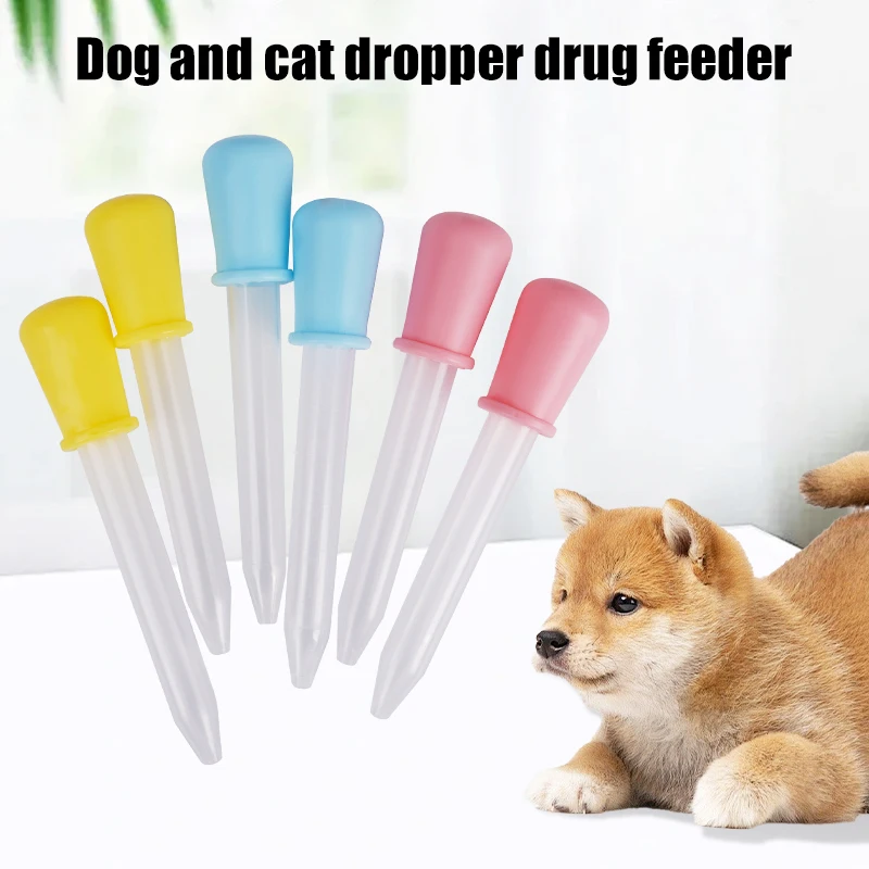 5pcs 5ml Small Silicone Plastic Pipette Dropper Feeding Medicine Pipette Dropper Feeding Medicine for Cat Dog Small Pet Feeder