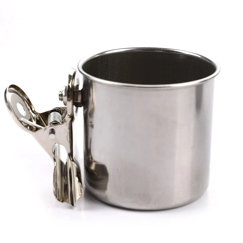 Stainless Steel Birds Parrot Feeder Round Aviary Pet Food Water Feeding Bowl - Image 4