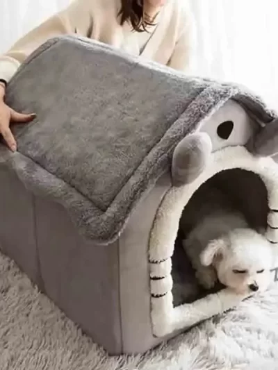 Indoor Warm Dog House Soft Pet Bed Tent House Dog Kennel Cat Bed Removable and Washable Cushion Suitable Four Season Universal