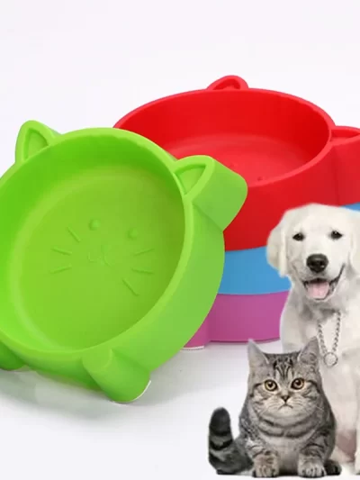 Pet Supplies Cat Shaped Pet Bowl Eco-friendly Plastic Non-Slip Dog Bowl Solid Cat Bowl Color Cute Durable Water Bowls for Cat