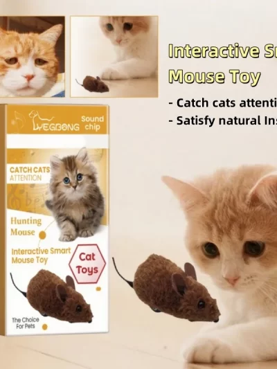 Pet Interactive Mouse Toy Plush Simulation Sound-Making Cat  Boredom Relief Amusement Chew Toy Safe Durable Small Size Realistic