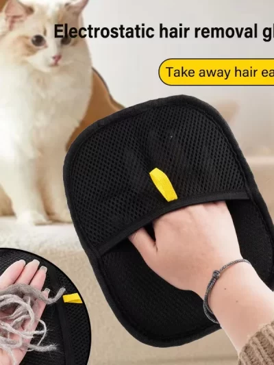 Pet Hair Removal Tool Reusable Static Removal Gloves, Double-Sided Grooming Gloves for Pets, Removes Pet Fur Hair for Carpets