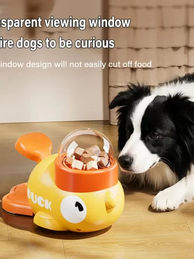 Interactive Dog Toy Durable Plastic Pet Food Feeder Puzzle Game Suitable for Cat Dog Duck Design Dog Snack Distribution Toy Pet