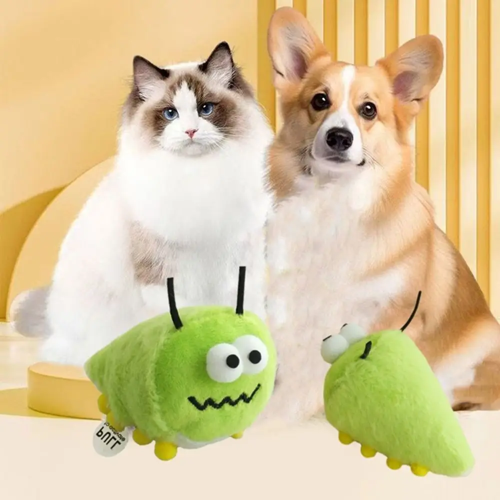2Pcs Pet Supplies Soft Cat Worms Mint Toys Interactive Bite-Resistant Cat Sound Toys Teething Chewing Cat Plush Toys for Pets