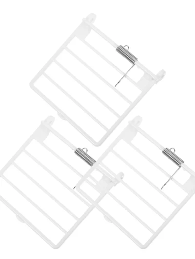 3pcs Bird Cage Door Accessories Durable Plastic Fixed Spring Door Replacement Feed Box Compatible Cages Pet Safety Convenience