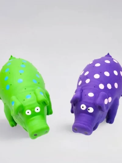 Pet Latex Pig Toy - Squeaky, Spotted, Durable Chew & Molar Toy for Dogs, Pet Puzzle Supplies