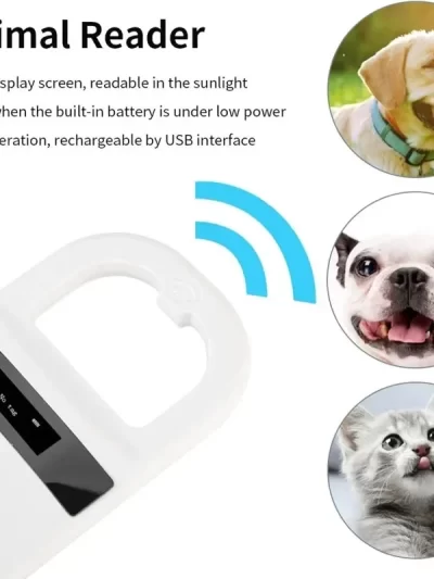 Pet ID Microchip Reader Rechargeable Pet Microchip Scanner with OLED Display Screen for Animal Management Support Pet Tag FDX-B