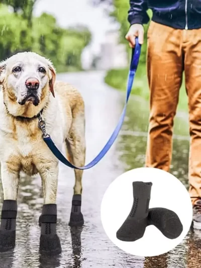 4pcs Pet Supplies Waterproof Pet Socks Shoes Anti-dirty Non-slip Dog Shoes Breathable Dog Paw Protector Outdoor