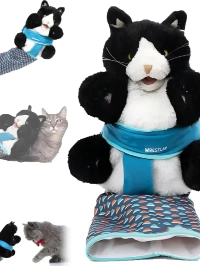 Cats Puppet Wrestler Cat Wrestling Toy Puppet Interactive Hand Puppet with Tough Padding for Safe Play Cat and Dog Toys