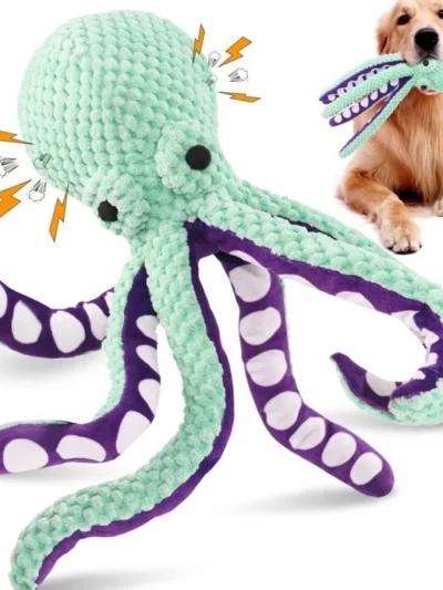 Dog pet plush octopus toy interactive sound anti-demolition home large and small dog boredom companion toy