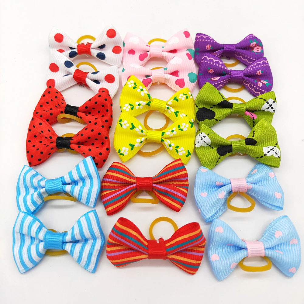 10/20/30pcs Colorful Small Dog Bows Puppy Hair Bows Decorate Small Dog Hair Rubber Bands Pet Supplier Dog Accessories - Image 3