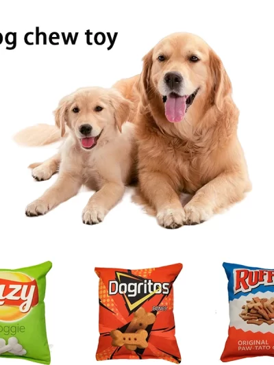 Funny Dog Toys Crisps Plush Filled Pets Squeaky Chew Bite-resistant Sounding Paper Toys Small Medium Pets Supplies Accessories