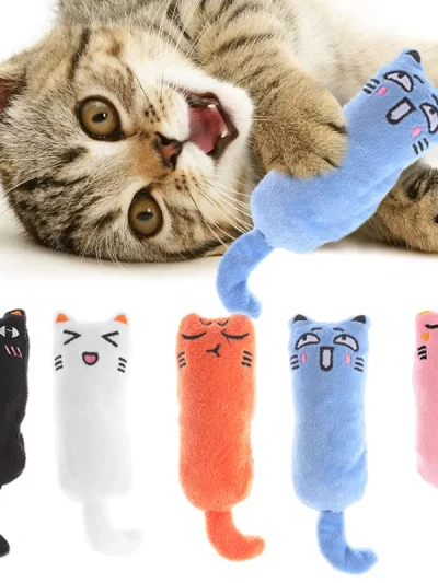 Cute Cat Toys Funny Interactive Plush Cat Toy Mini Teeth Grinding Catnip Toys Kitten Chewing Squeaky Toy Pets Accessories