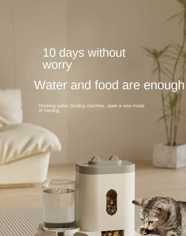 Water and Cat Food Automatic Dispenser Pet Automatic Feeder Large Capacity Raised Stand Dish Bowl Pet Accessories - Image 7