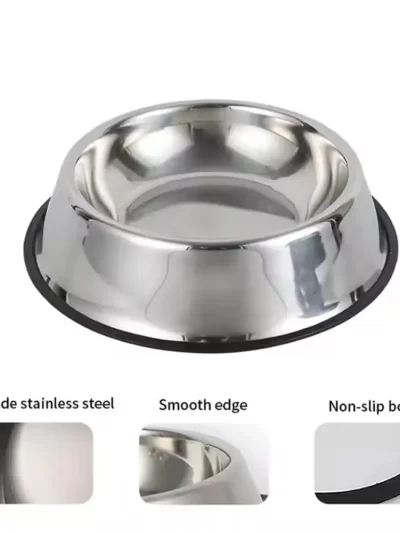 Pet Bowl Pet Supplies Cat Food Bowl Steel Bowl Dog Pet Steel Bowl Dog Feeder Bowl Cat F9S8
