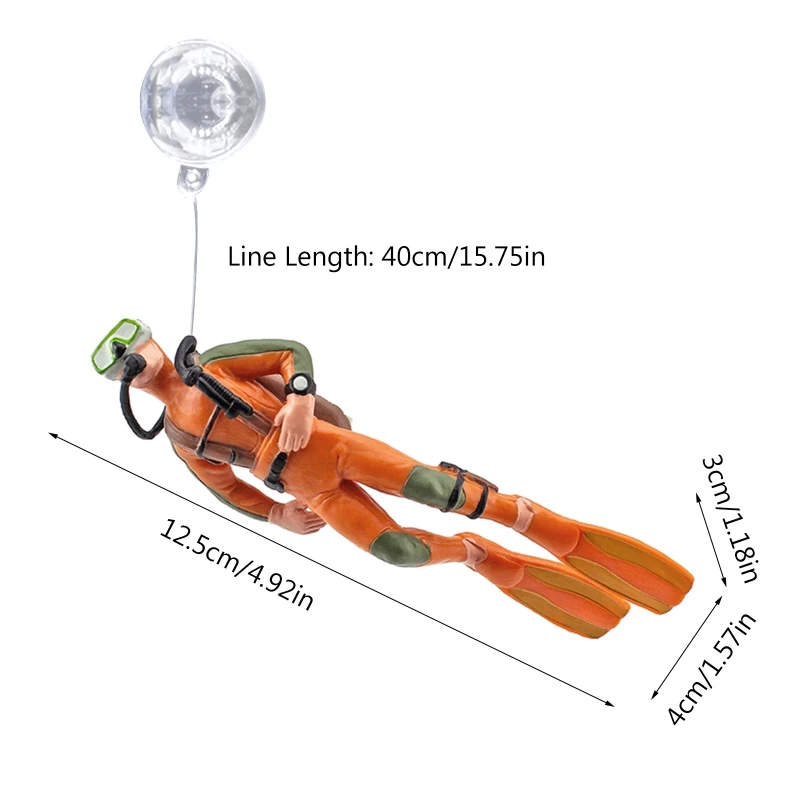 Aquarium Decoration Resin Figurine Diver with Floating Ball Fish for Tank Ornament Betta Fish Landscaping Accessories - Image 6