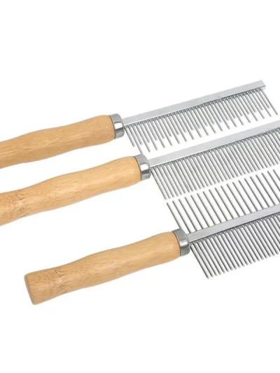 Dog Grooming Equipment Pet Hair Remover Cat Hair Comb Grooming Wooden Handle Cat Comb Smooth Hair Dog Brush Dog Accessories