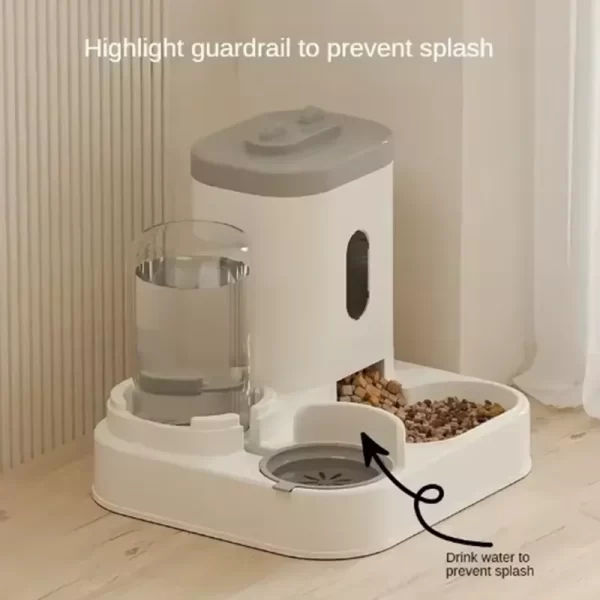 Water and Cat Food Automatic Dispenser Pet Automatic Feeder Large Capacity Raised Stand Dish Bowl Pet Accessories - Image 3