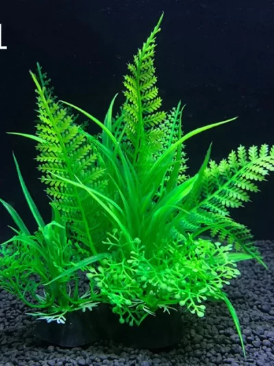 Artificial Aquarium Decor Plants Water Weeds Ornament Aquatic Plant Fish Tank Grass Decoration Accessories 14cm