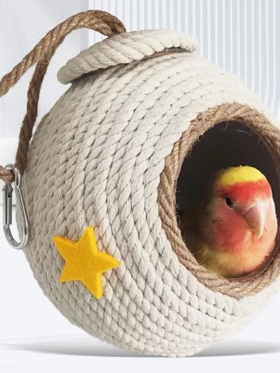 Bird Supplies Wear-resistant Coconut Husk Bird Cages Bite Resistant Mini Hamster Bed Comfortable Hanging Squirrel Bed Garden
