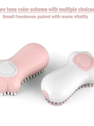 Dog Bathing Brush Pet Massage Brush Shampoo Dispenser Soft Silicone Brush Rubber Bristle for Dogs and Cats Shower Grooming Tool