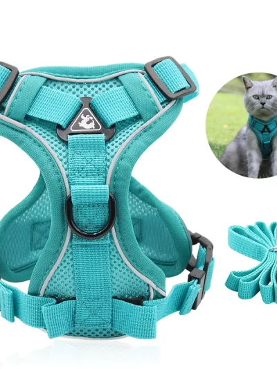 Cat Harness Vest Adjustable Reflective Collars Cute Walking Lead Leash Set Harnesses Necklace For Small Dogs Cat Accessories