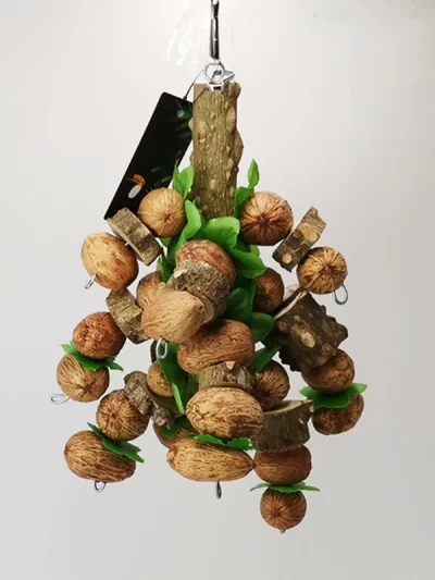 Bird Chewing Toy Parrot Cage Bite Toys Wooden Blocks Nuts Strings Toy for Small and Medium Birds Parrots Bird Supplies