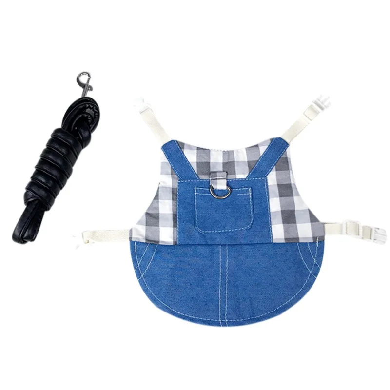 Rabbit Clothes Denim Jacket Coat Pet Small Animal Harness Leash Vest Bag Hat Set for Ferret Bunny Hamster Small Pet Supplies - Image 18