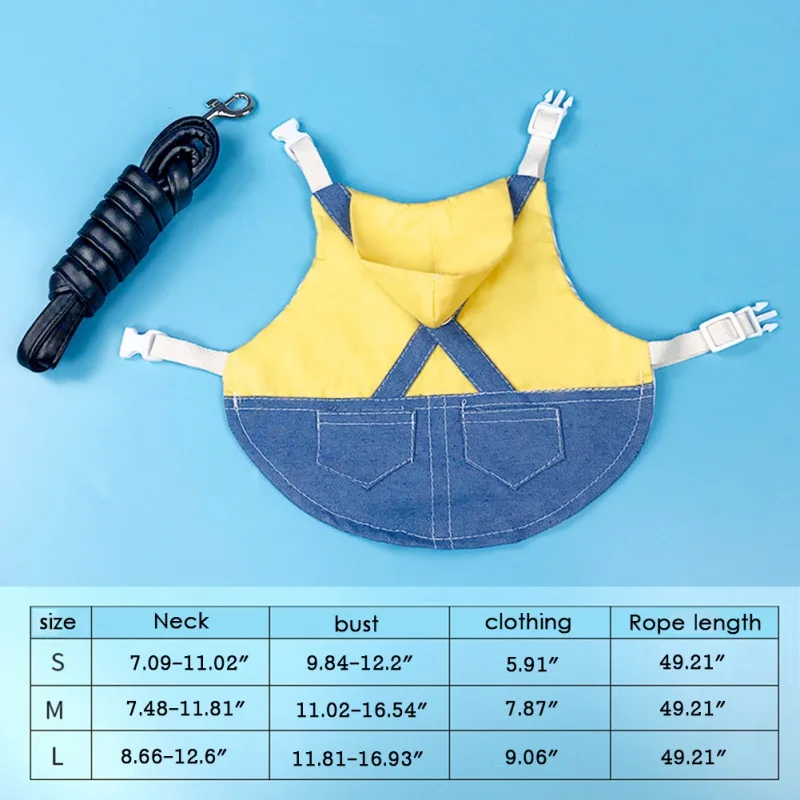 Rabbit Clothes Denim Jacket Coat Pet Small Animal Harness Leash Vest Bag Hat Set for Ferret Bunny Hamster Small Pet Supplies - Image 15