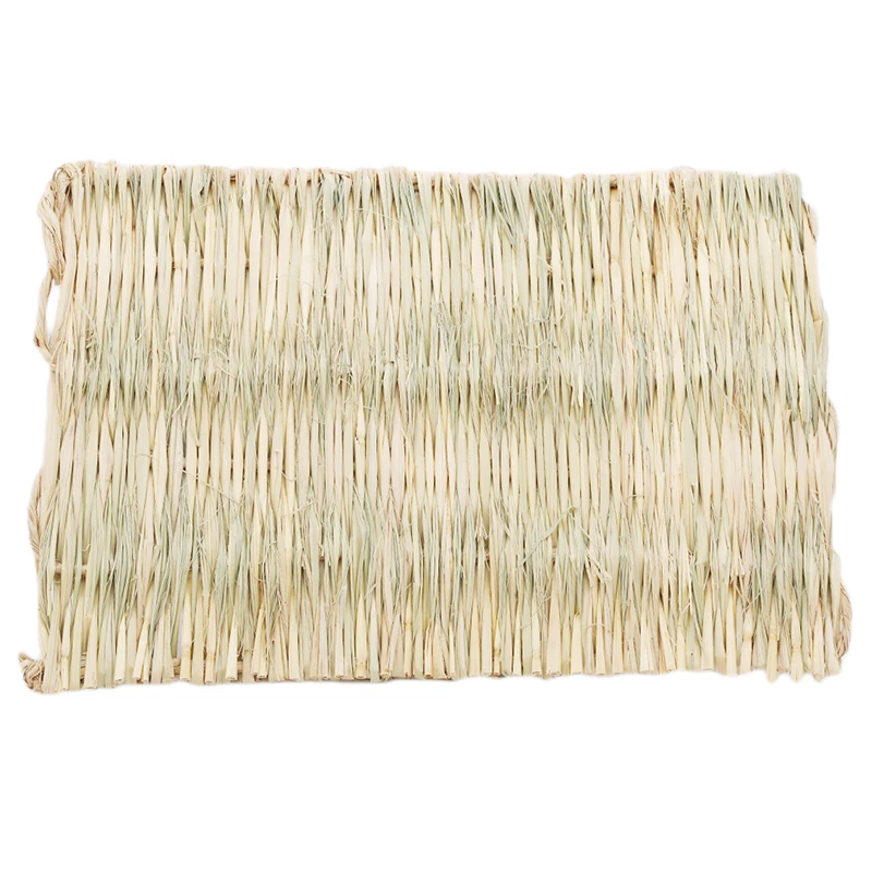 Rabbits Bunny Grass Mat Small Animal Woven Hay Mat Natural Straw Bedding Resting Cage Mat For Guinea Pig Chinchilla Hamster Rat - Image 15