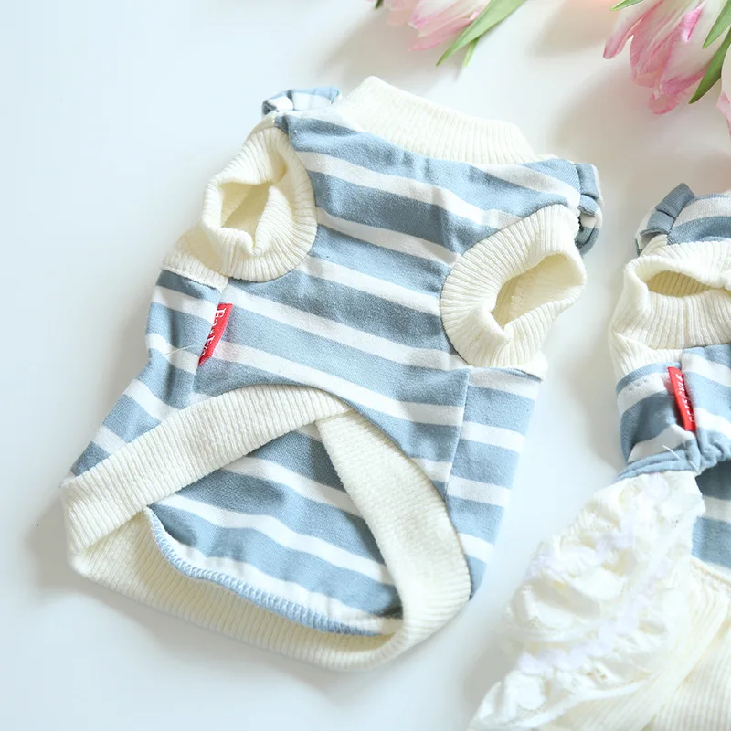 Scarf Striped Couple Suit Cat One-piece Dress Dogs Pet Clothes Dog Clothes for Small Dogs Supplies Dog Clothes - Image 22